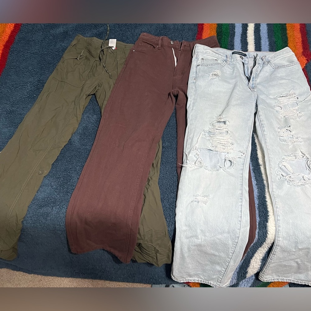 Bundle of 3 jeans/pant bottoms size 4.